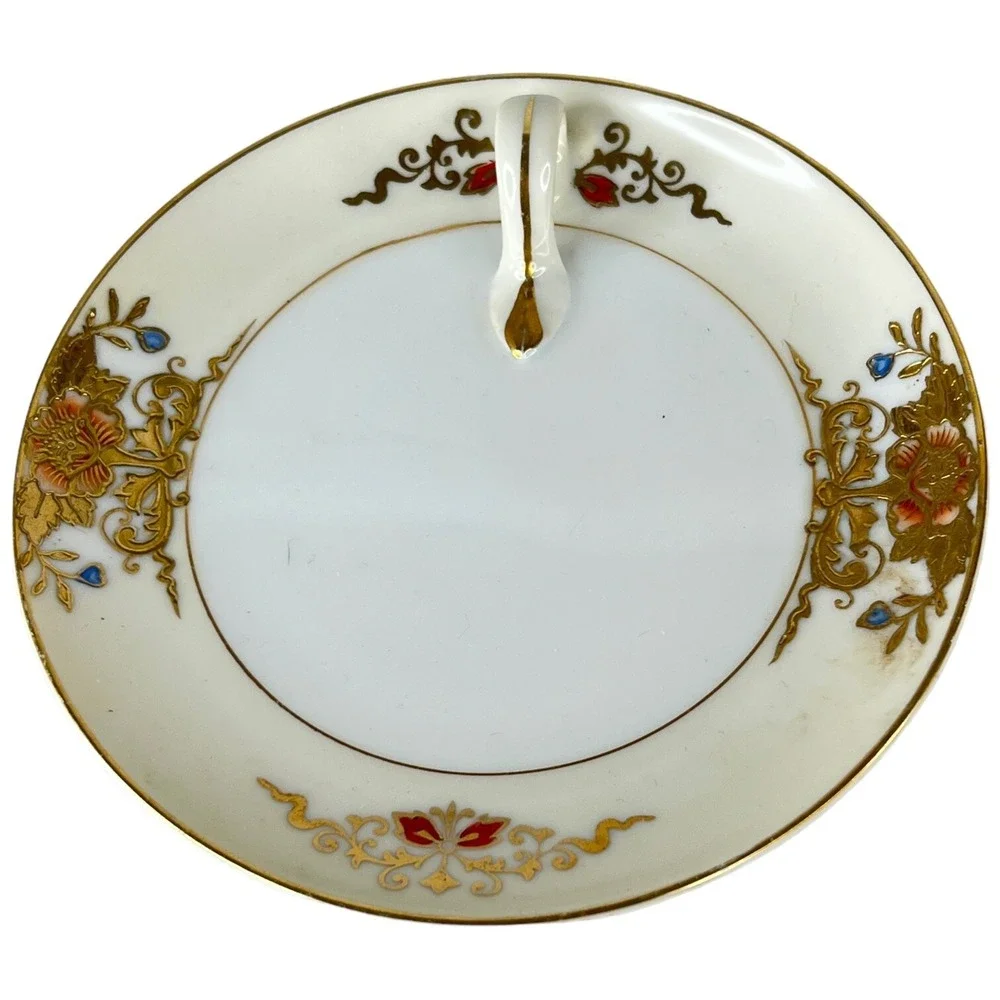 Vintage Noritake FInger Handle Plate Hand Painted‎ Moriage Japan Floral